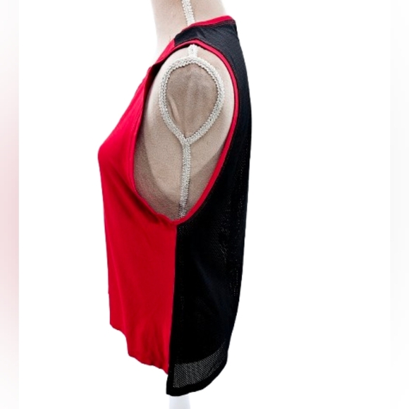 ALALA Activewear Red Black Hi Low Mesh Back Tank Women's Size Medium - Picture 5 of 12